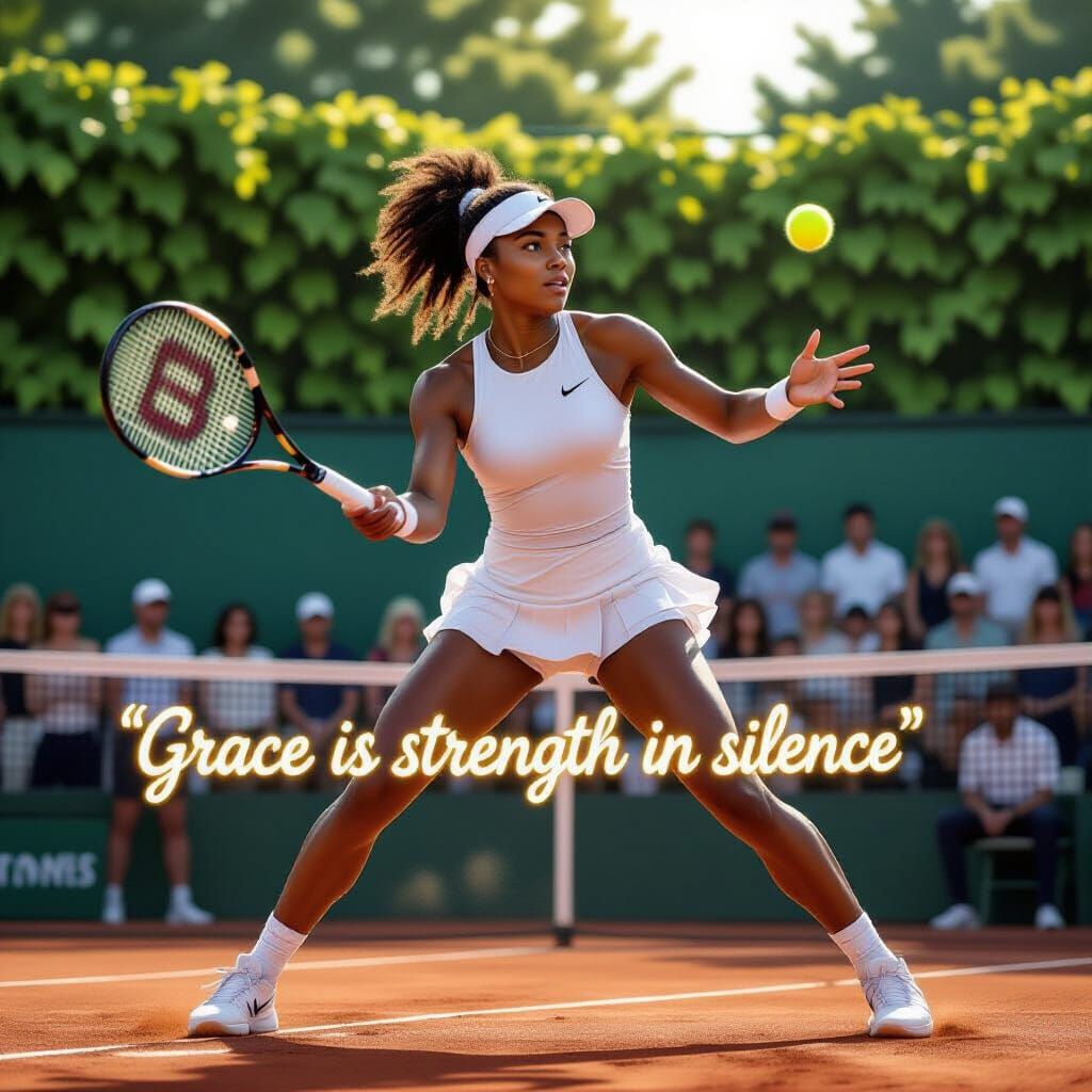 Tennis Player in Hyperrealistic Splash Art Style