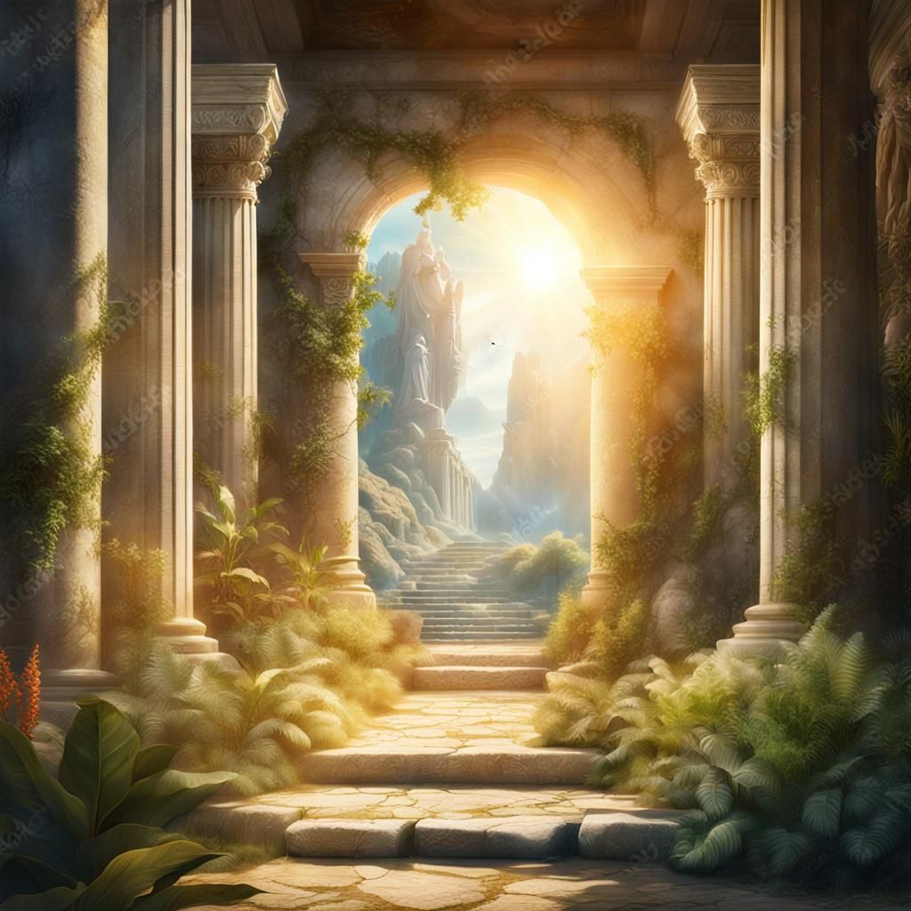 Eden's Entrance: Angel Guardian in Renaissance Style