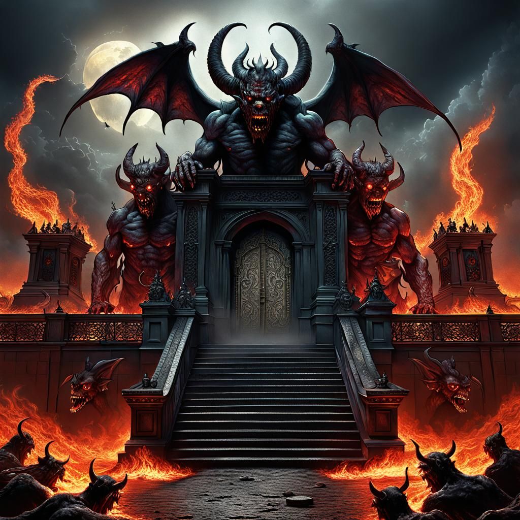 Epic Gates of Hell with Demons