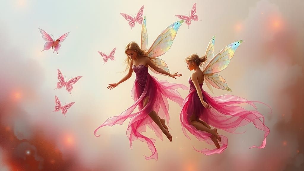 Ethereal Fairies Dance in a Dreamy Realm