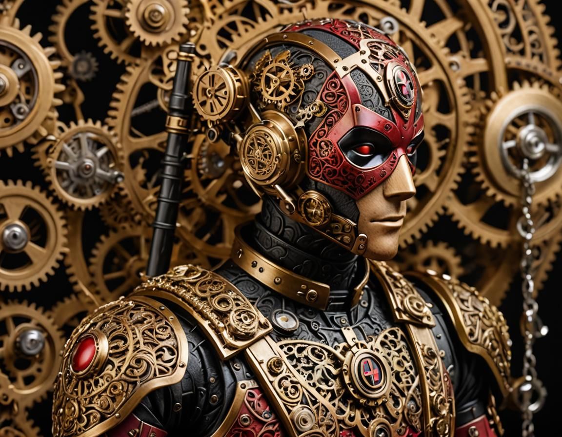 Deadpool wood carving with Deadpool cutting out paper dolls