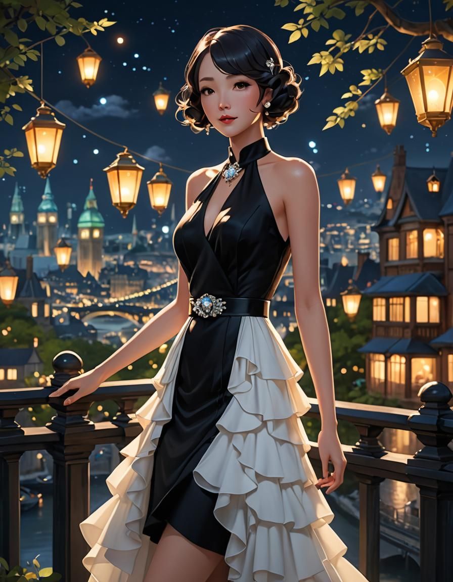 Spectacular Lantern Vistas: 3D Anime Art