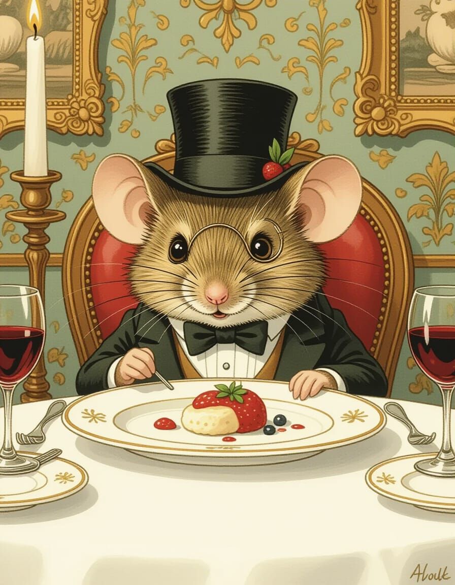 Mouse Crashes Rodent Banquet in Whimsical Style