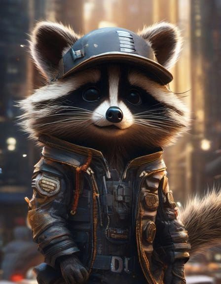 Cartoon Raccoon Generated by AI