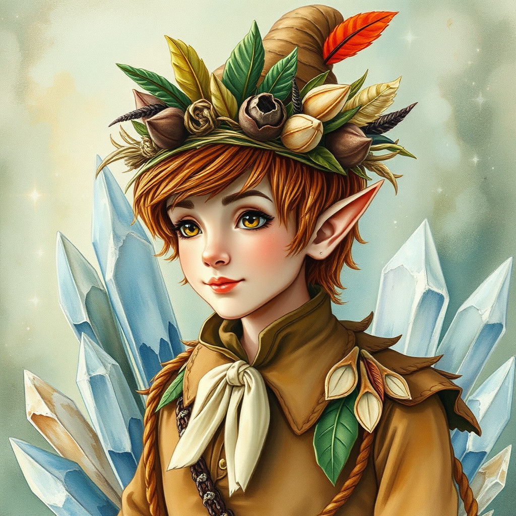 Peter Pan in Gala Hat, Watercolor Illustration