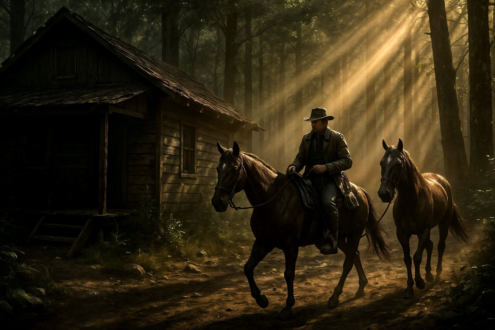 Cowboy Cabin in Forest: Photorealistic Game Art