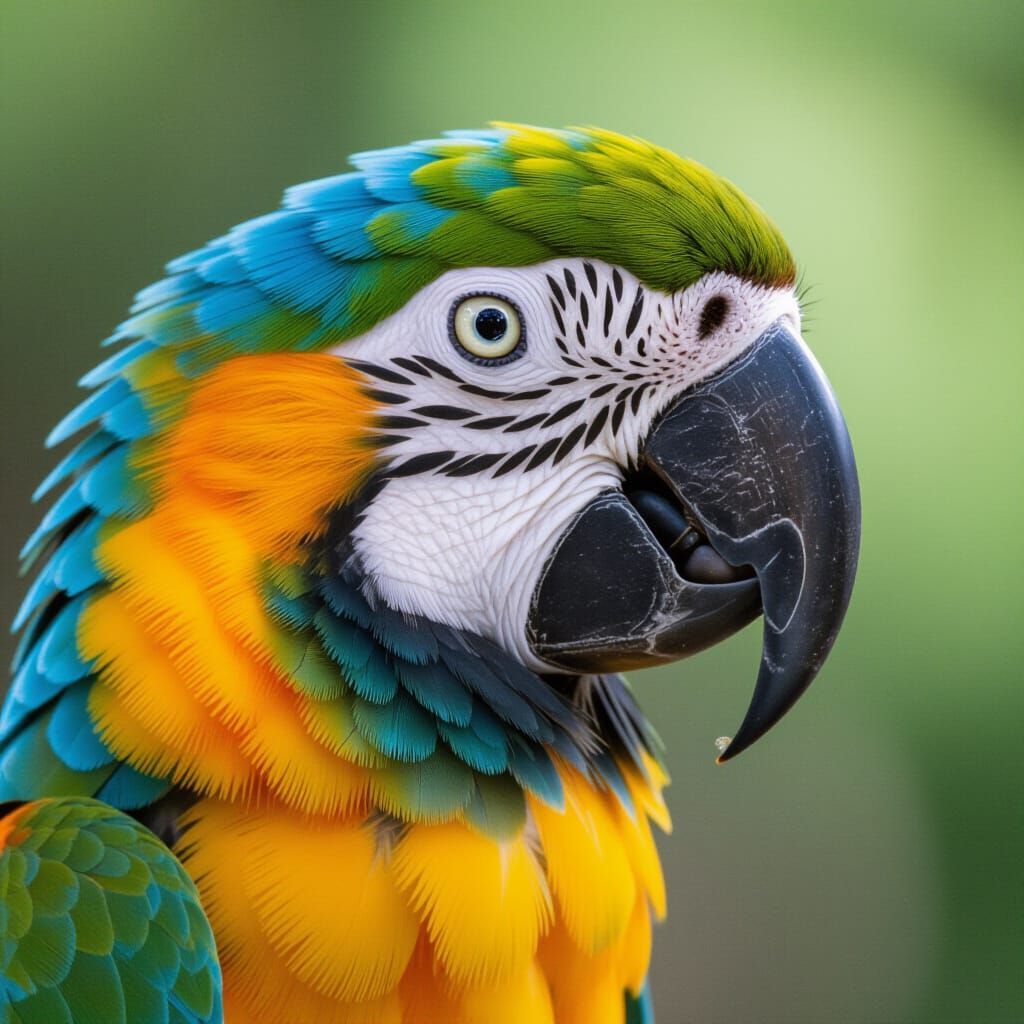 Vibrant Close Up Portrait of a Parrot