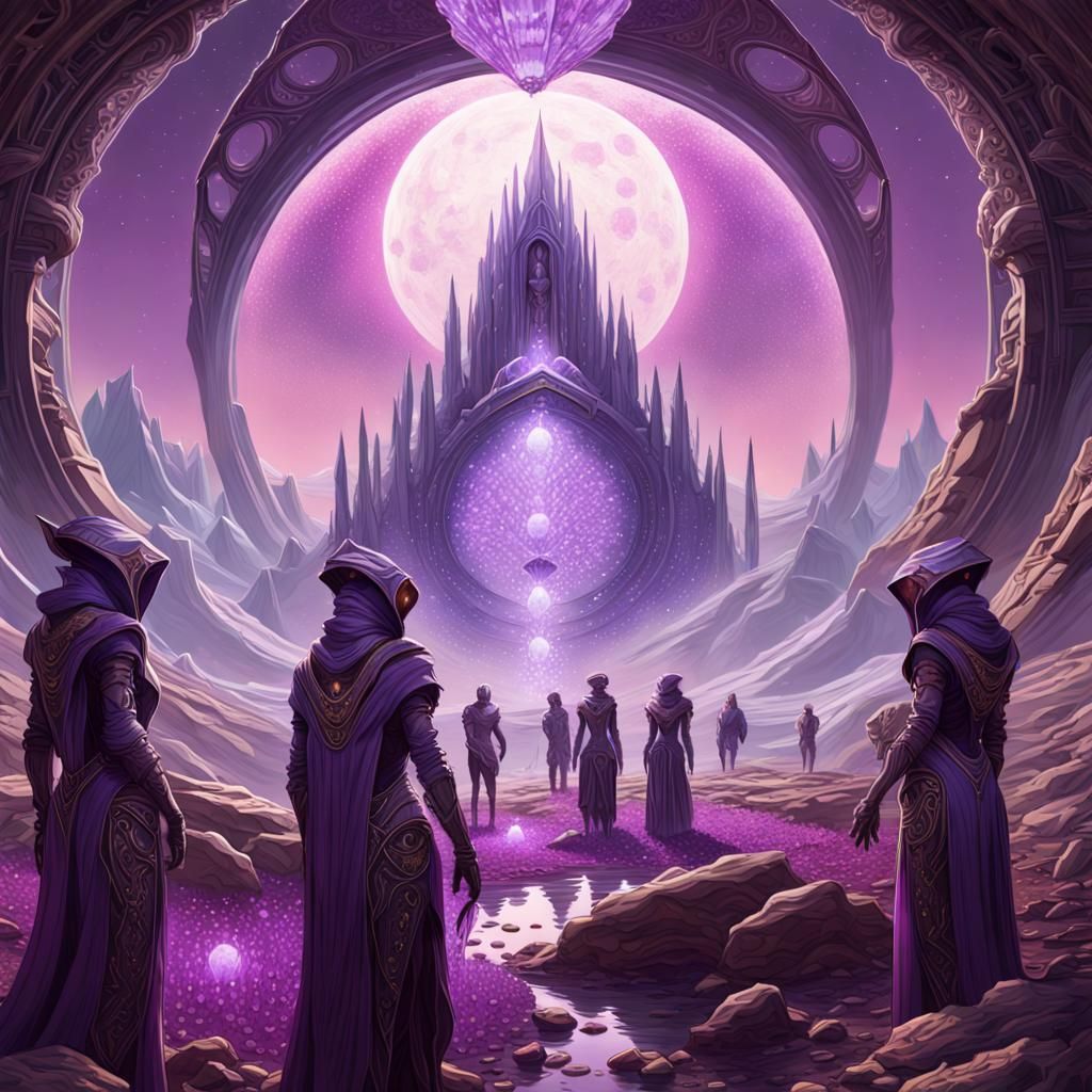 Gathering Purple Crystals on an Alien Planet