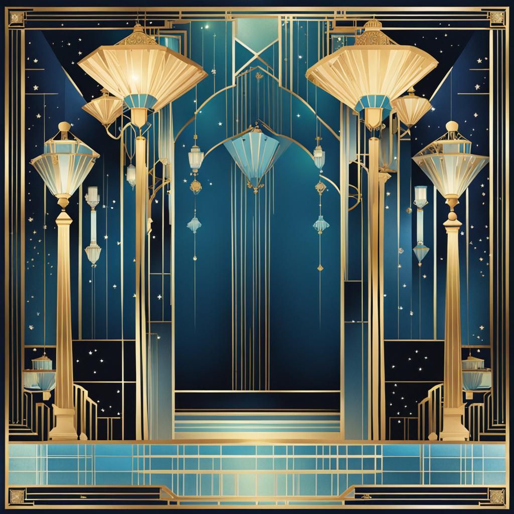 Art Deco Scrapbook Page with Steampunk Engine