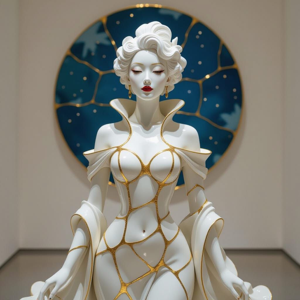 Celestial Being Mended with Gold Kintsugi