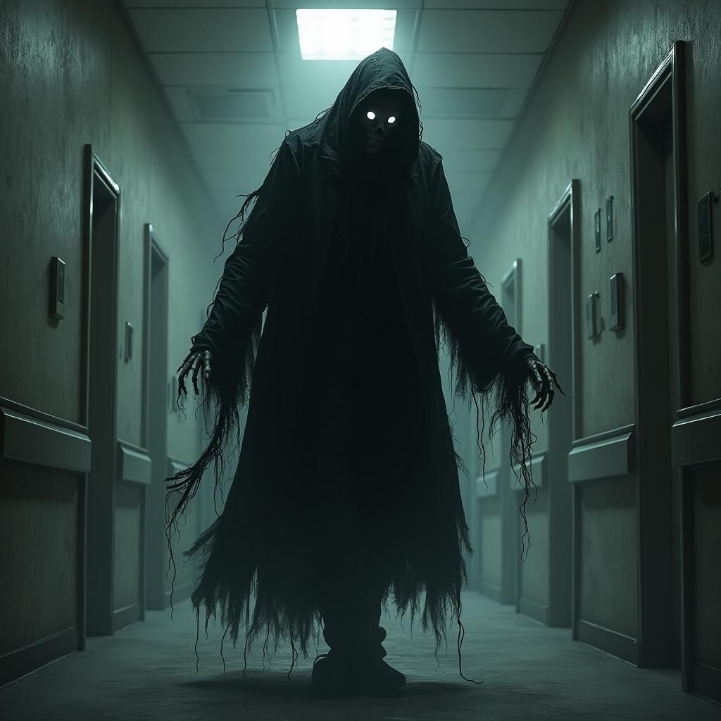 The Dark Collector in Ominous Hospital Room