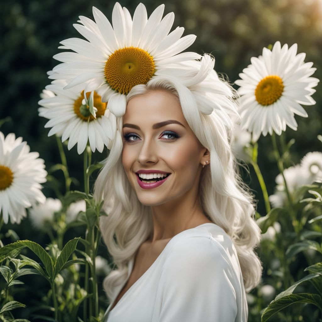 Joyful Essence in Matte White, Flowerbed Background