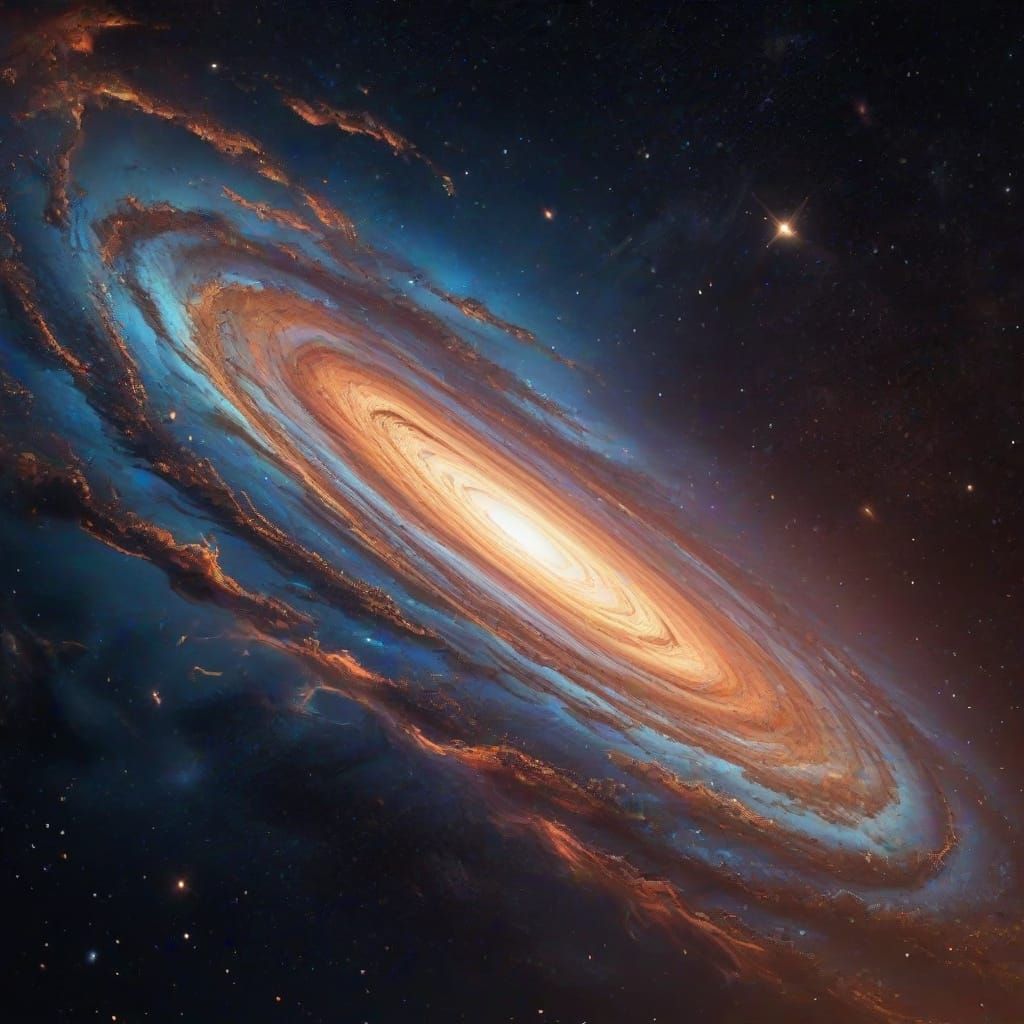 Galactic Landscape in Vibrant Oil Painting Style