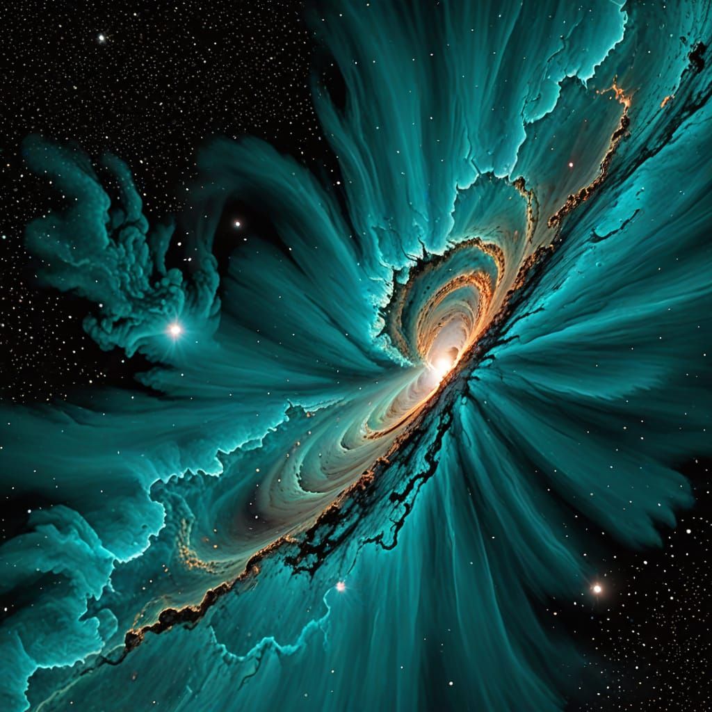 Nebula Consumed by Black Hole in Cosmic Landscape