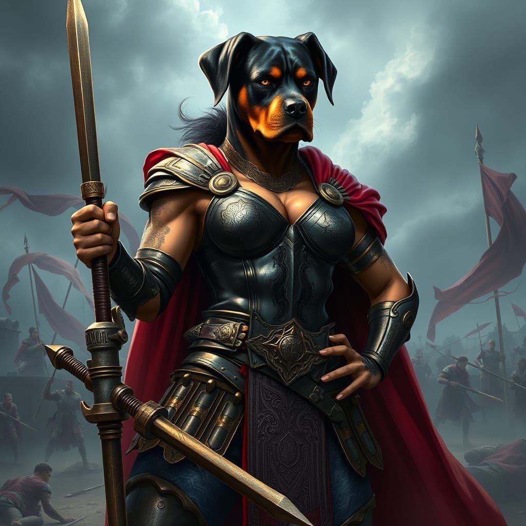 Roman Rottweiler Goddess of War