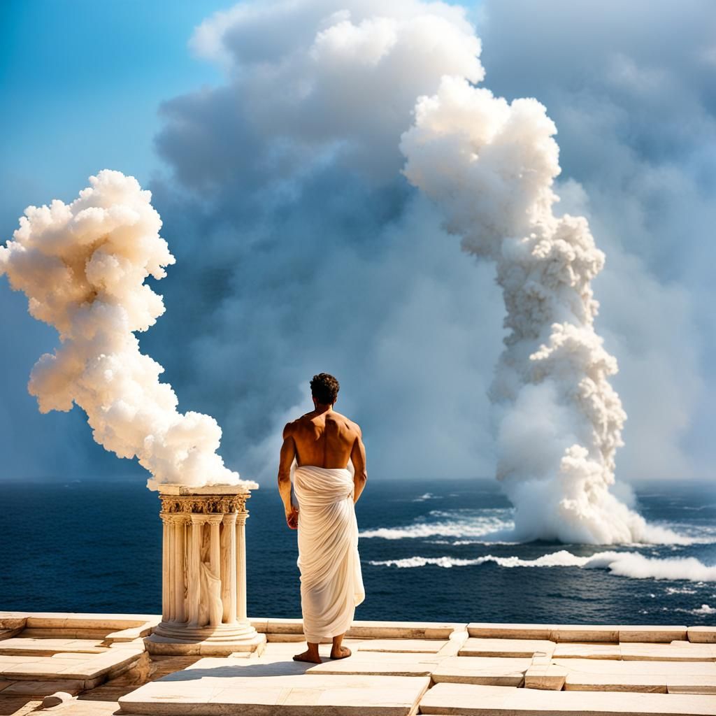 Ancient Philosopher Under Blazing Sun