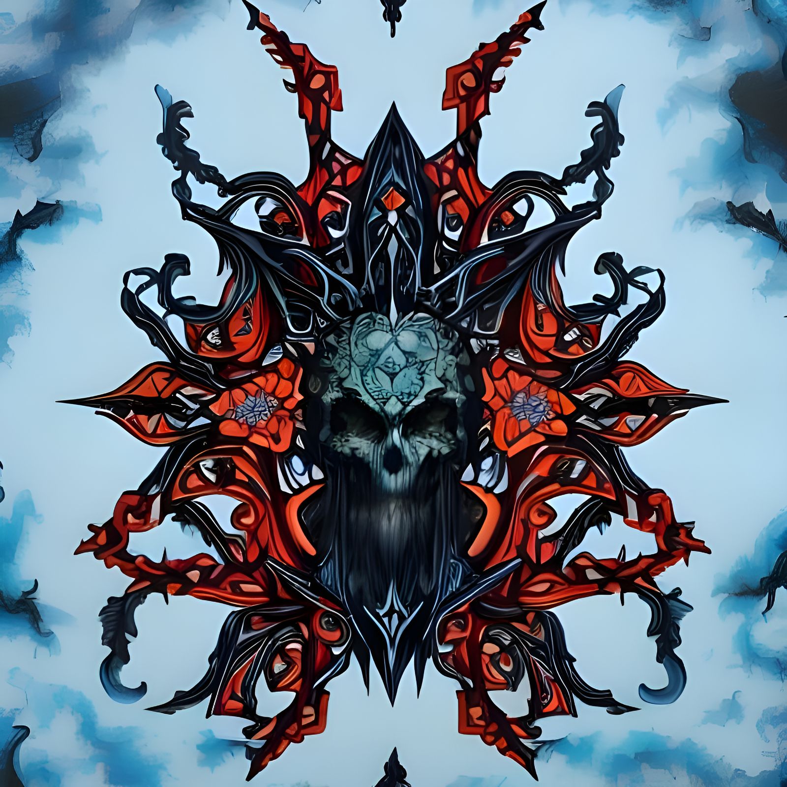 Ornate Shinigami Death God in Japanese Art Style