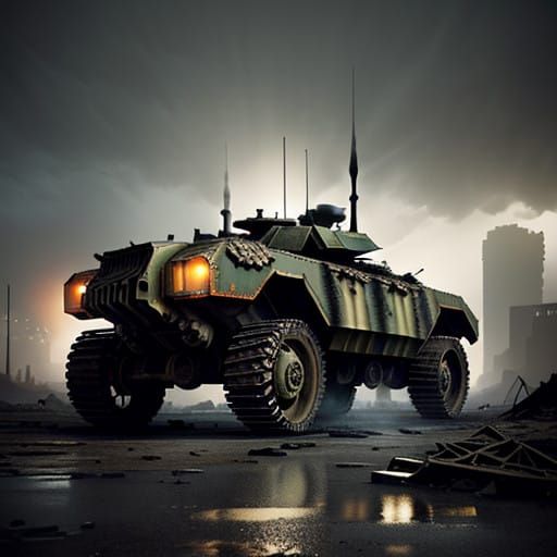 Battle-Scarred Tank Dominates War-Torn Apocalypse in Cyberpu...