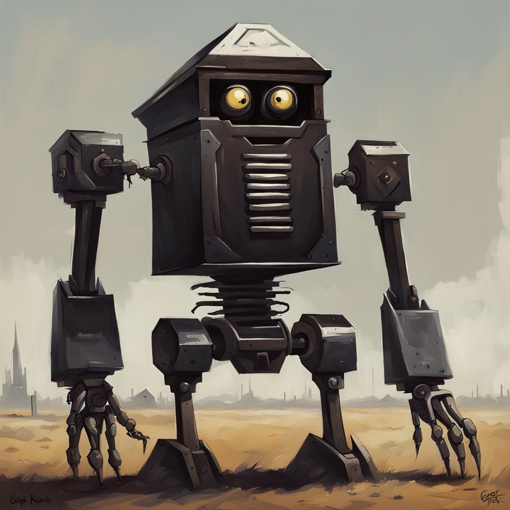 Sinister Coffin Robot in Gothic Style