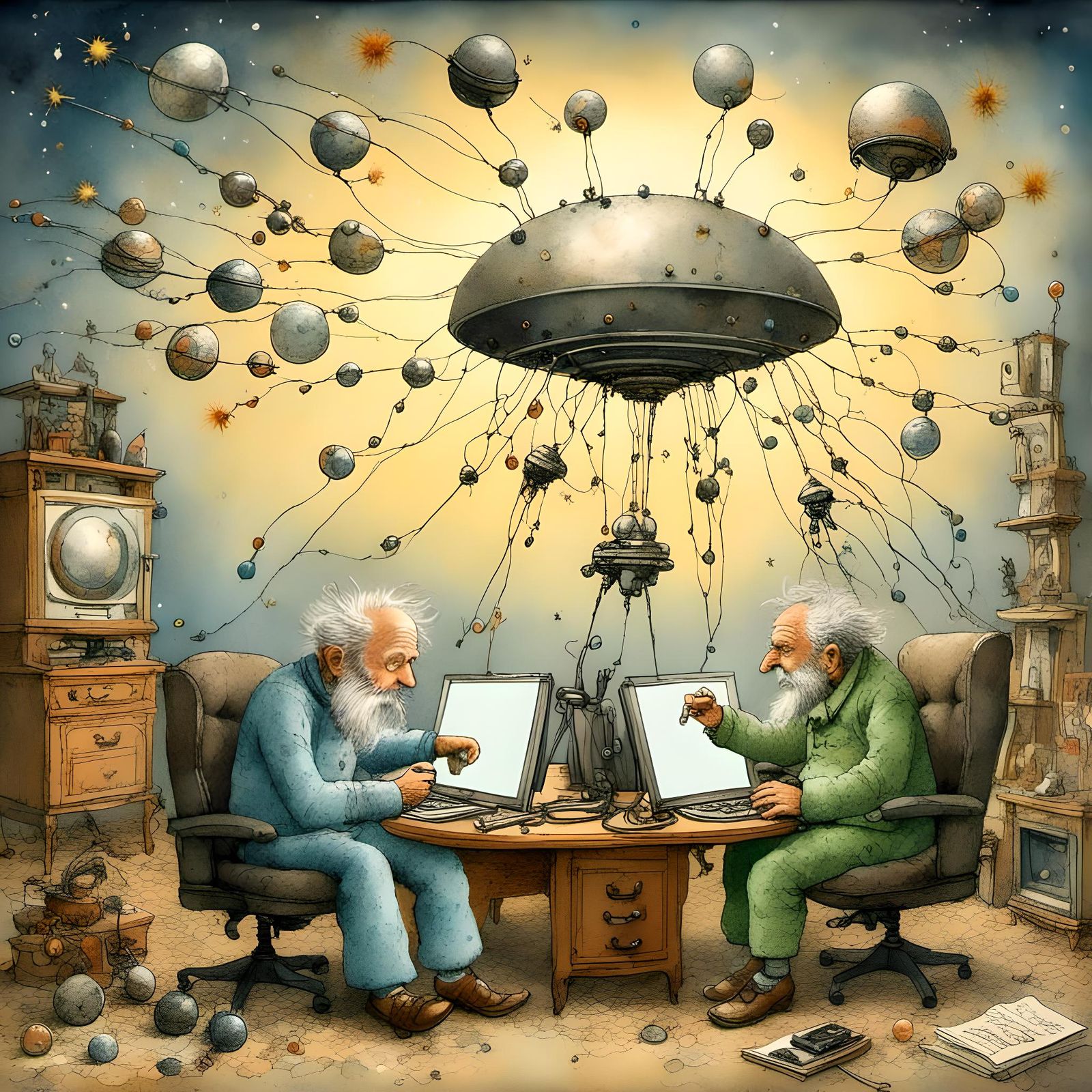 Elderly Astronauts' Humorous Internet Connection Attempt