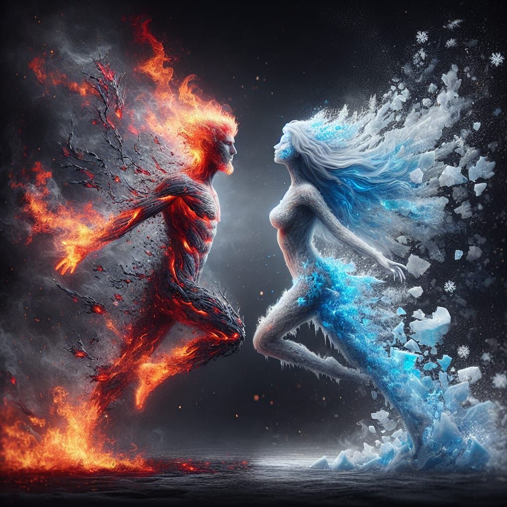 Elemental Gods of Fire and Ice in Void