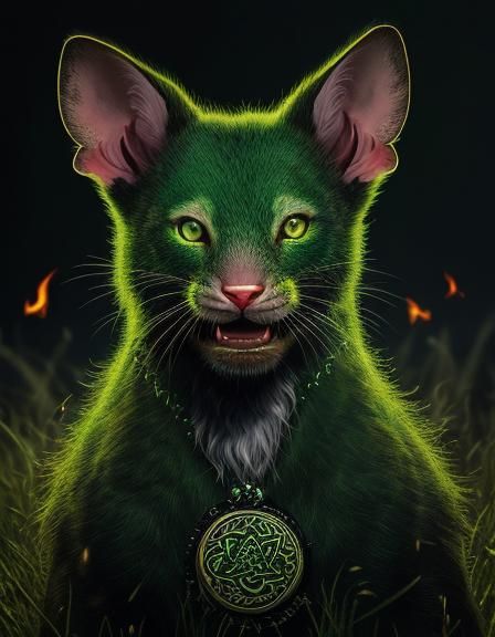 Stunning laughing Celtic lovely rat entirely covered with tr...