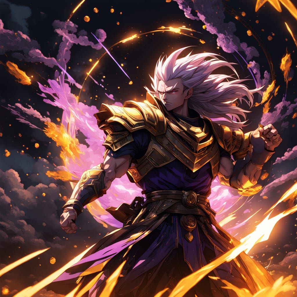 Goku Super Saiyan 3 in Epic 80s Anime Battle