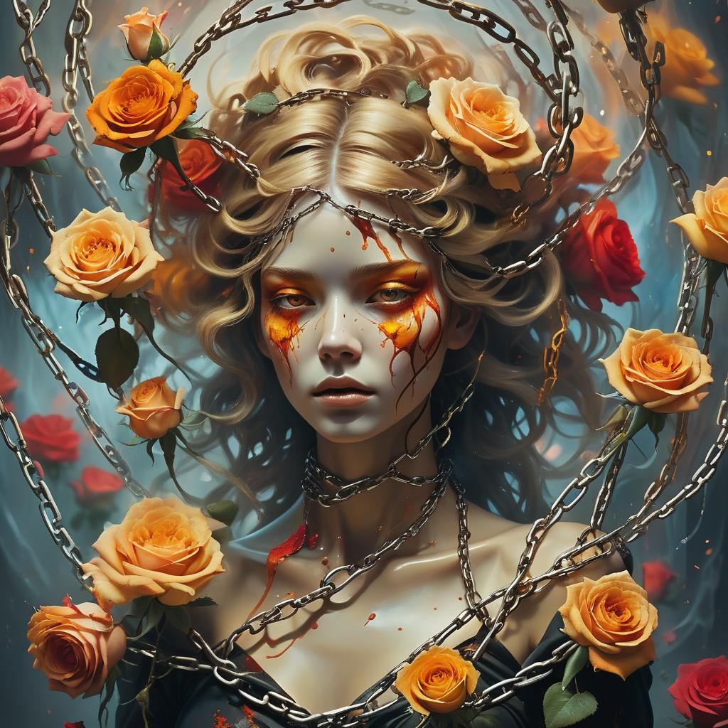 Ethereal Being in a Vortex of Color