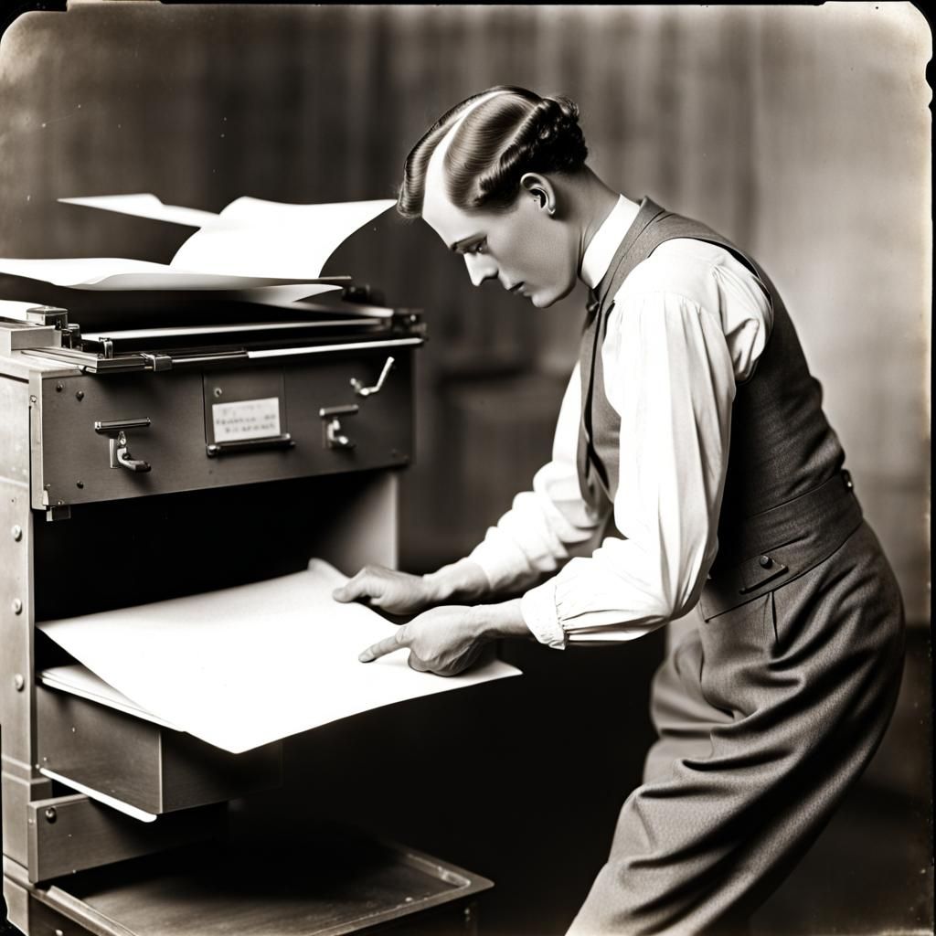 Anthropomorphic File Folder Photocopying in 1911