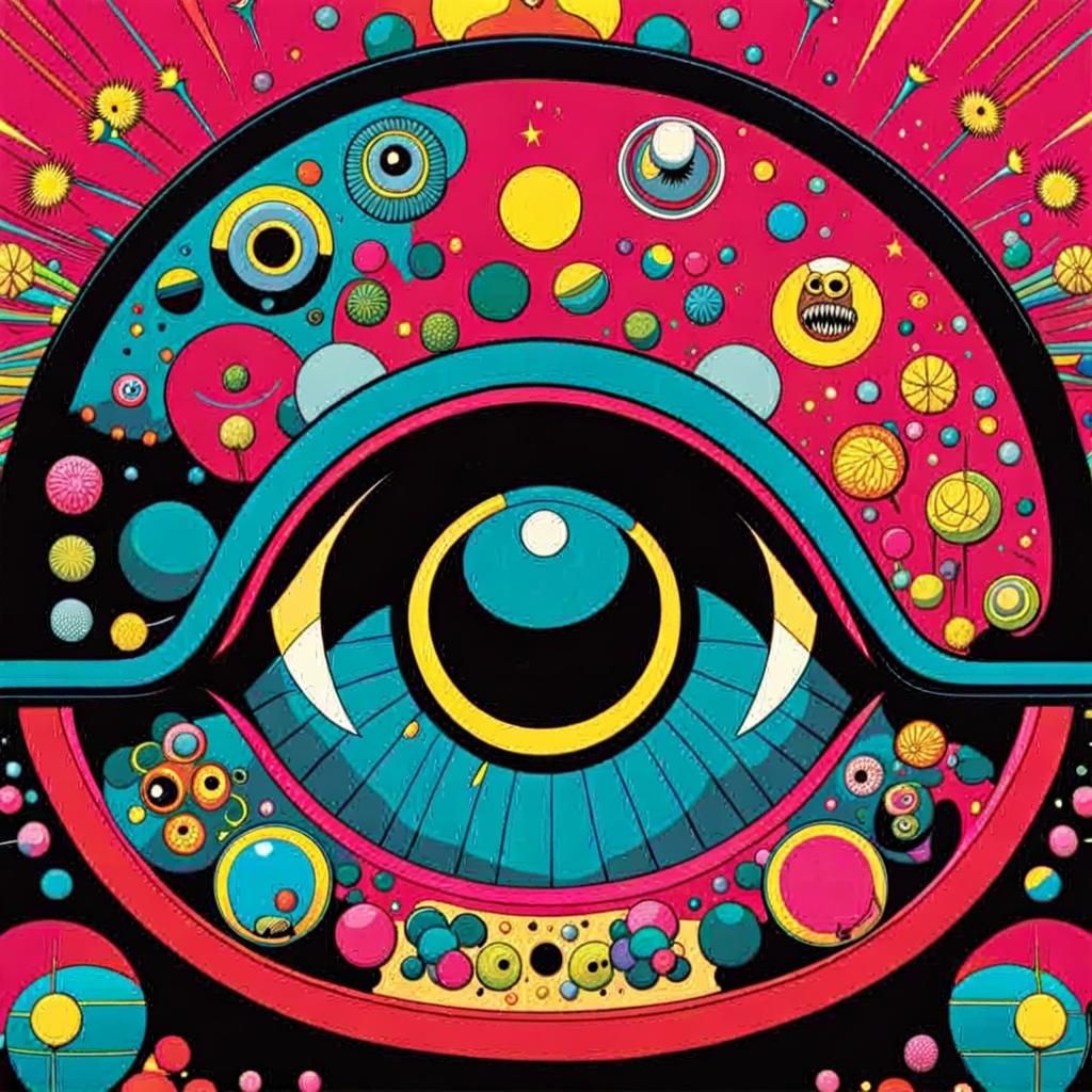 Abstract Pop Art Illustration in Cartoon Style