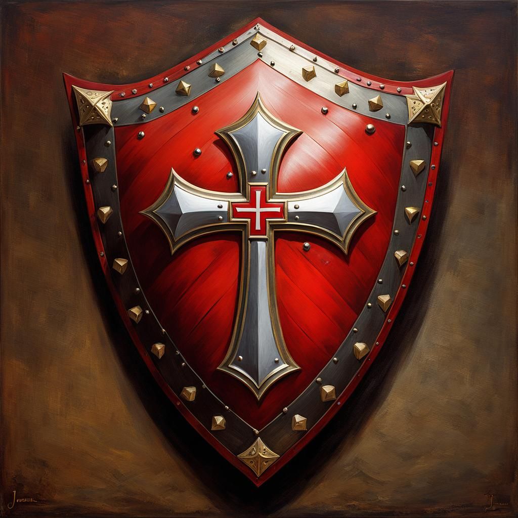 Medieval cross shield