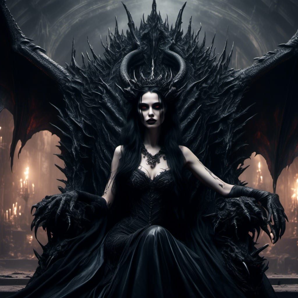 Dragon Queen in Dark Throne Room