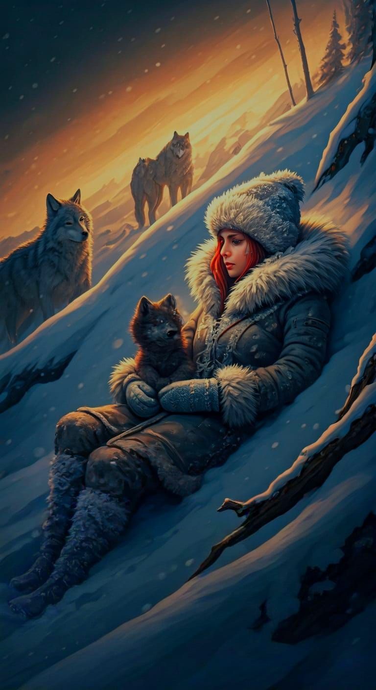 Wolves Rescue Woman in Snowy Wilderness