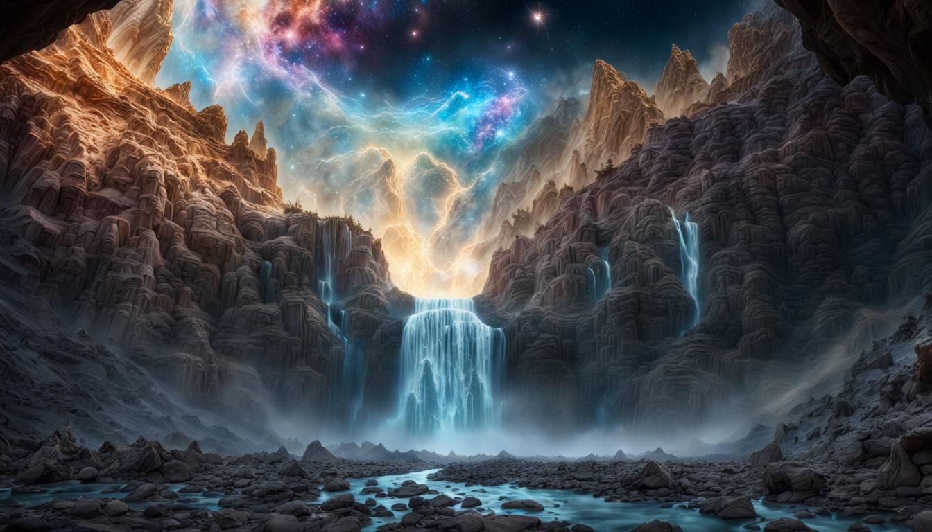 Cosmic Galactic Falls in Double Exposure