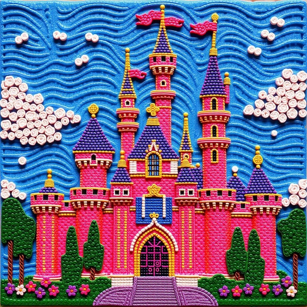 Colorful Iron-On Bead Disney Palace