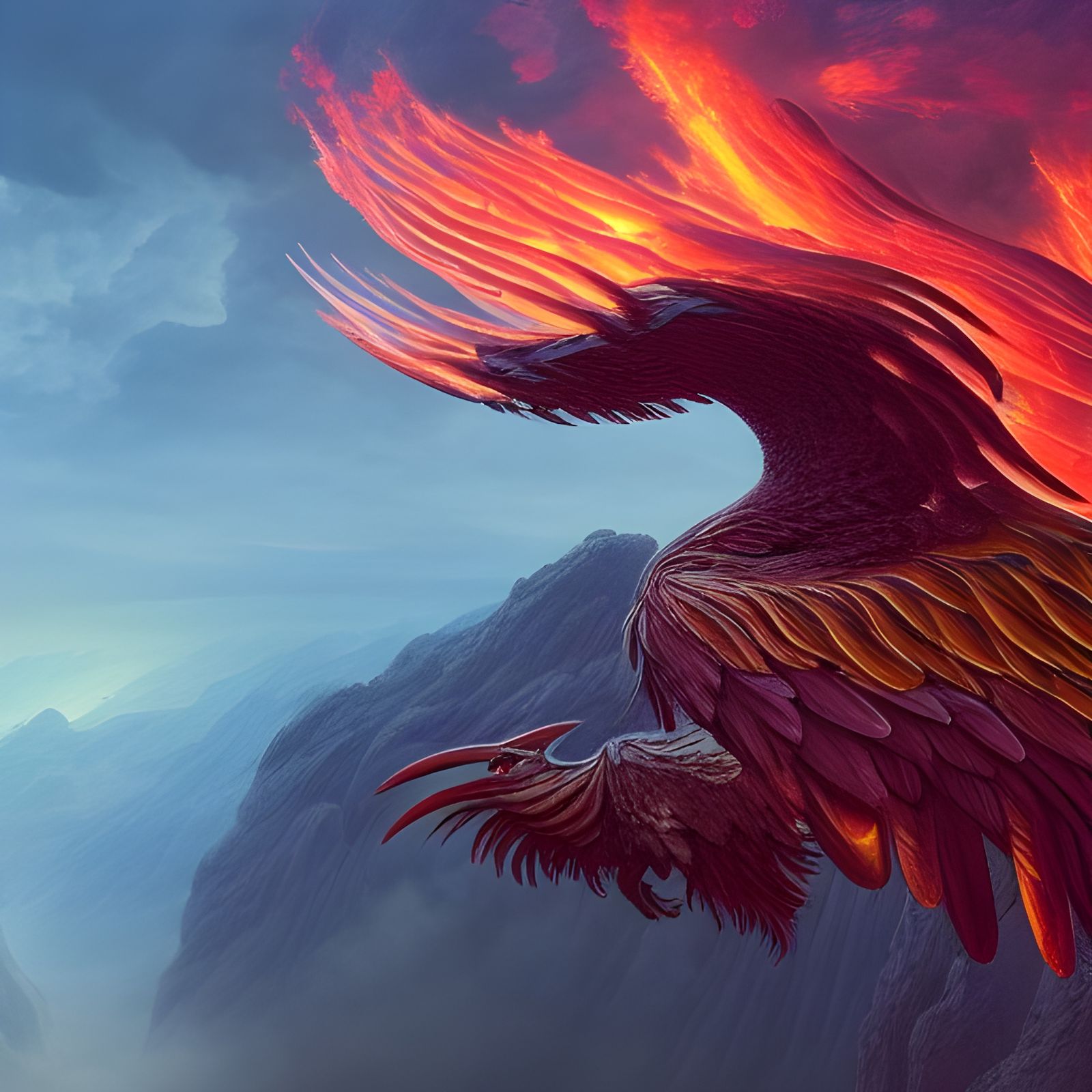 Phoenix Rising from Ashes: Hyperrealistic Digital Art