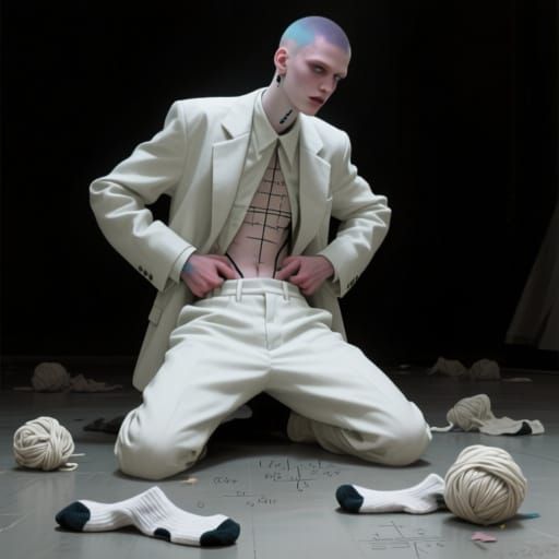 Androgyne Concept Art with Deconstructed Suit