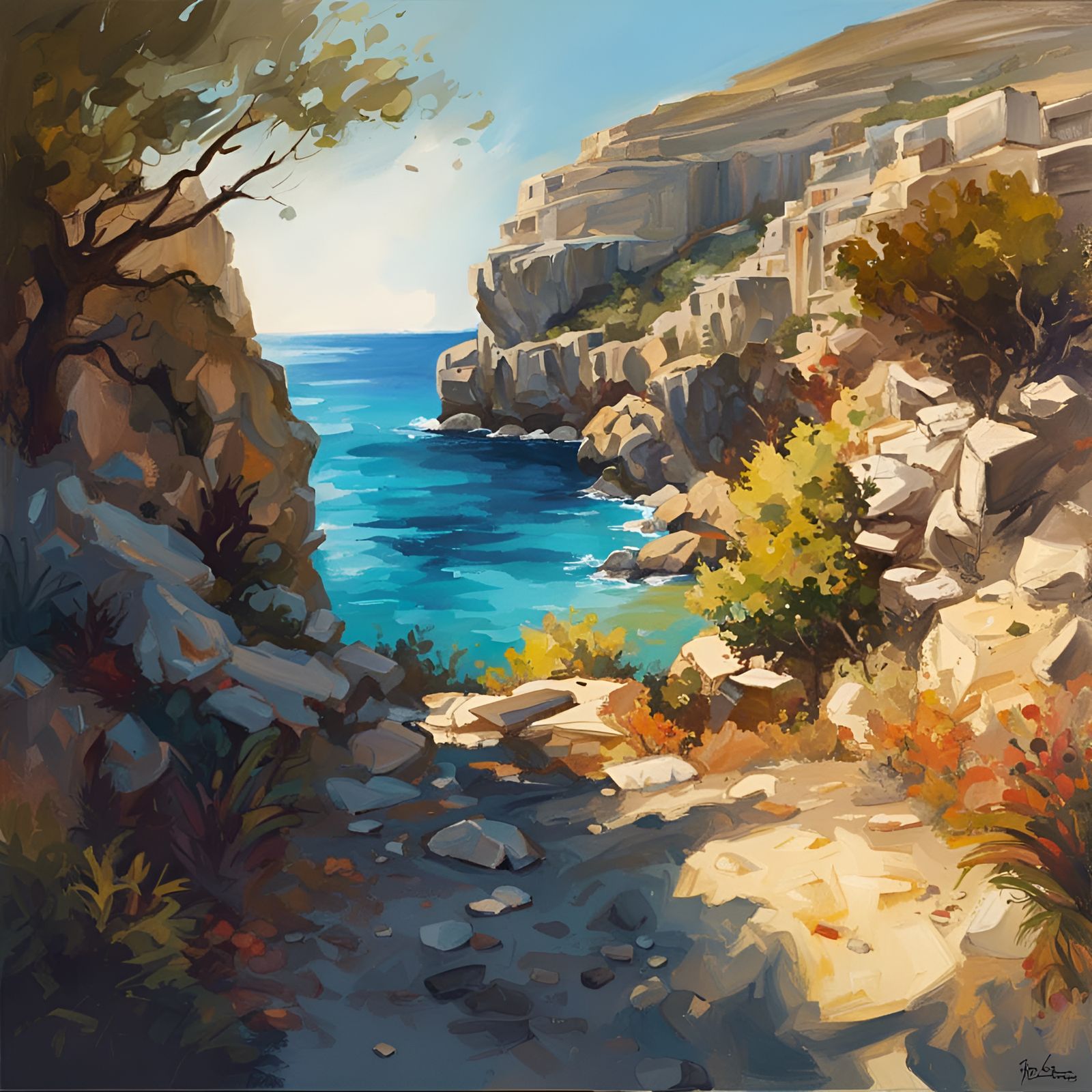 St Paul's Bay, Rhodes: Hyperrealistic Splash Art