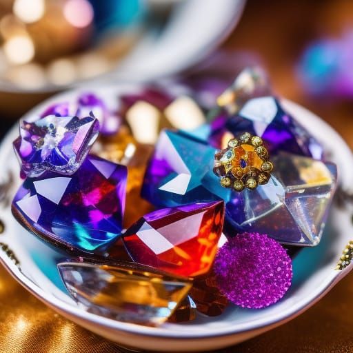 Gemstones Overflowing from Ornate Teacup