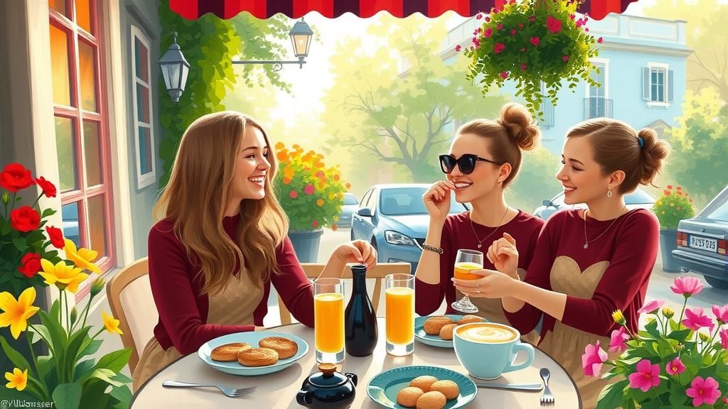 Twins Enjoying Breakfast: An Impressionist Scene