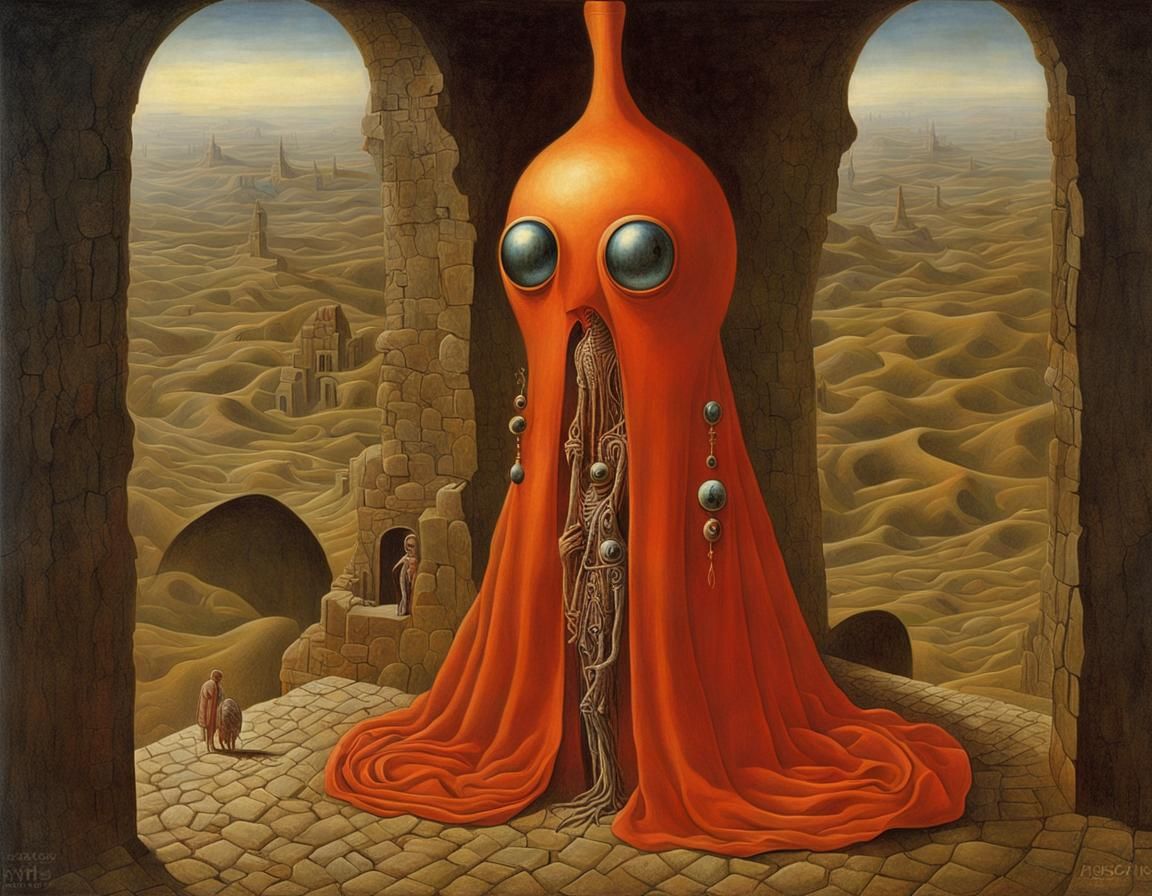 Surreal Portrait in Polish Surrealism Style