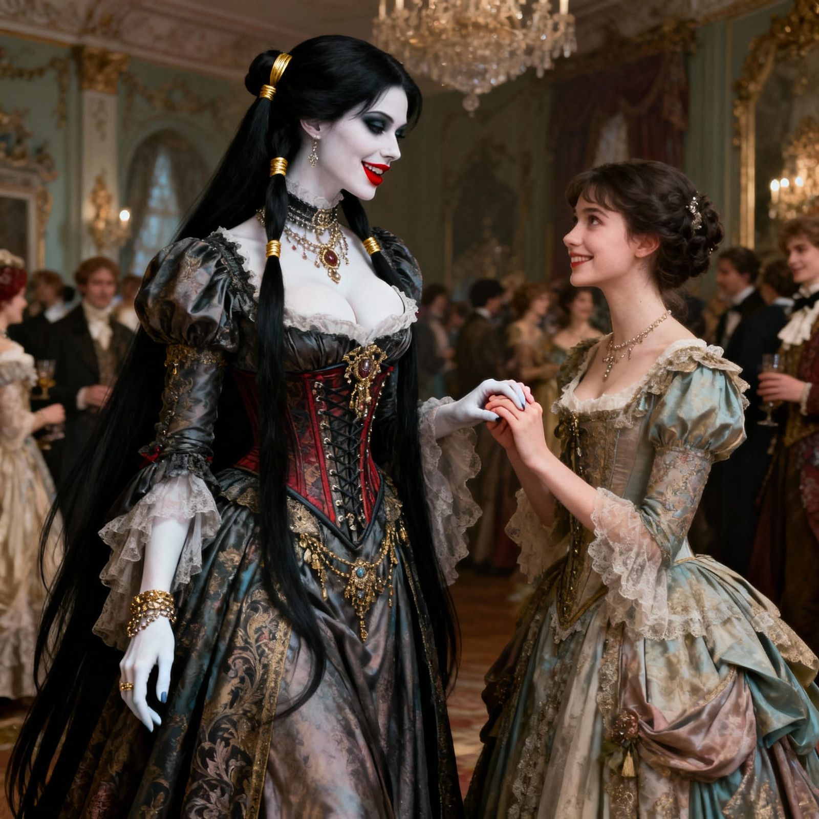 Victorian Vampire Seduces Captivated Woman