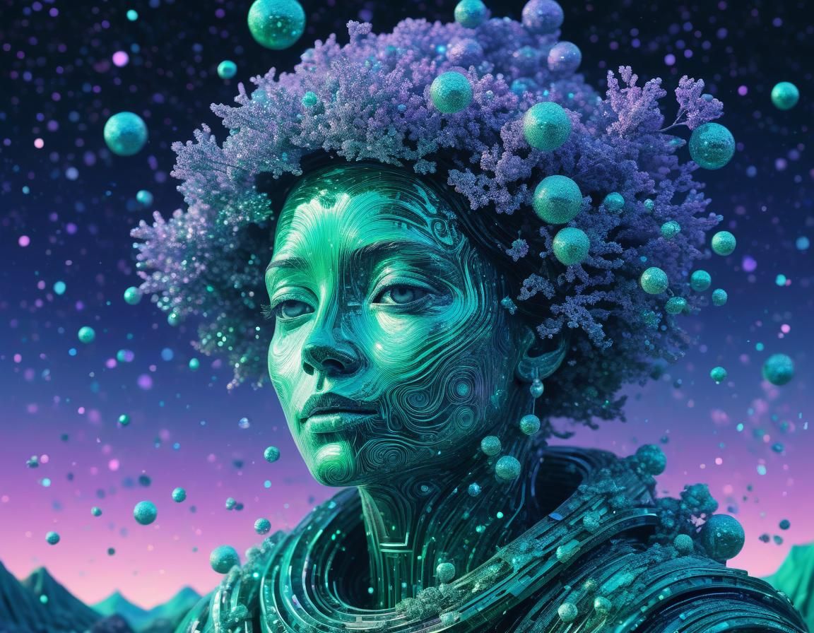 Ethereal Abstract Art: Magical Glowing Surreal Landscape