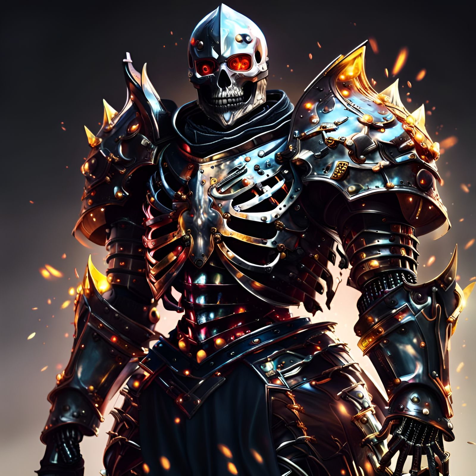 Skeleton Knight in Shining Armor, 8K Rendering
