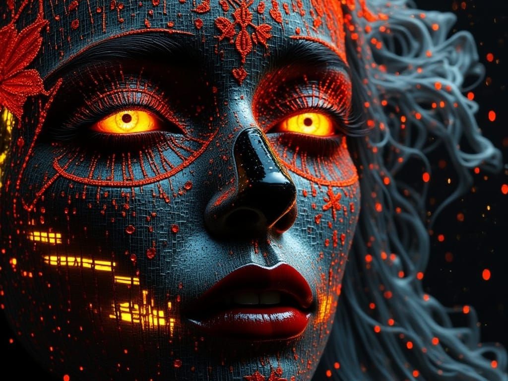 Ethereal Día de Muertos Ghost in X-Ray Style