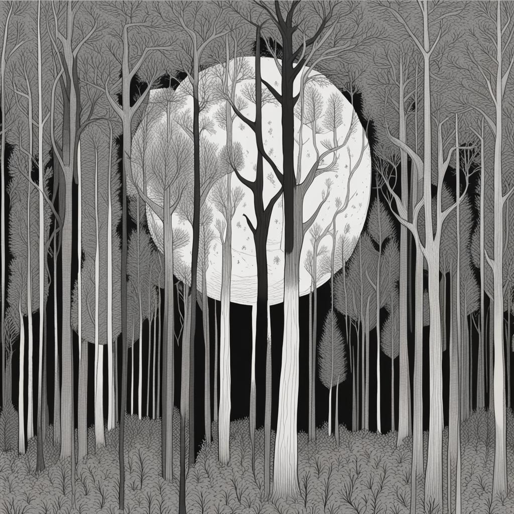 Neurographic Art: Moonlit Forest Therapy
