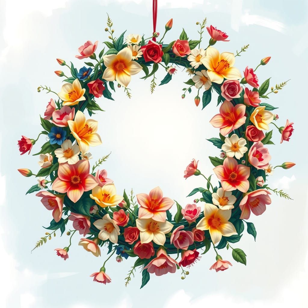 Surreal Floral Tapestry in Avant-Garde Style