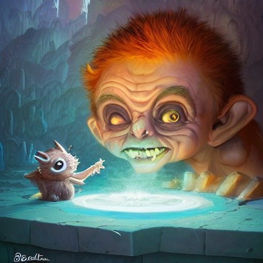 Cute, Horrible Troll in Digital Art Style