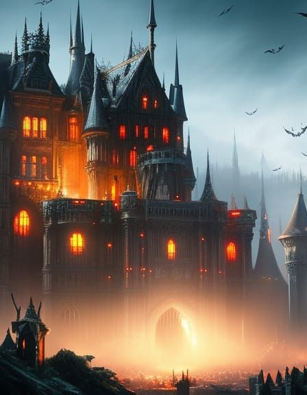 Vampire Princess Cinderella in Dark Fantasy Style