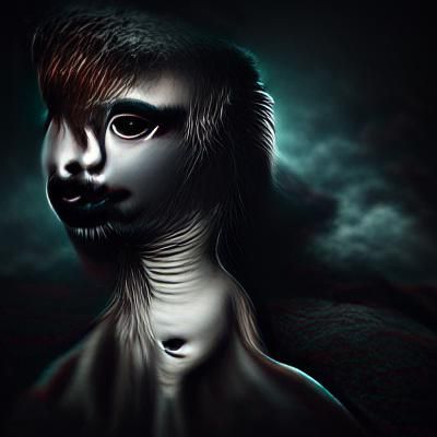 Eerie Sleep Paralysis Monster in Chiaroscuro Style